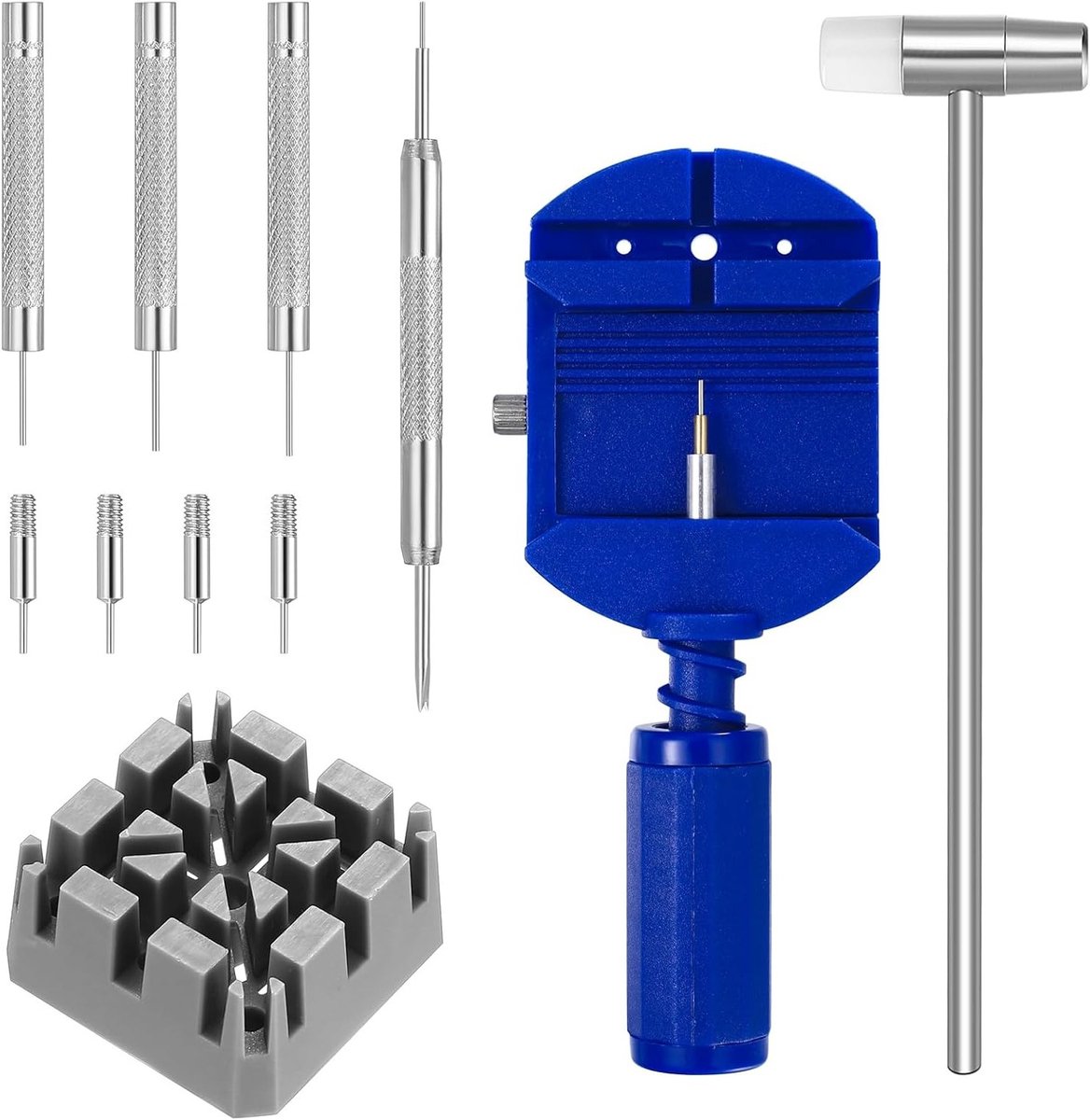 Professionele Gereedschapsset voor Horlogereparatie met Pin Punch, Horlogeband Verkort Tool en Accessoires