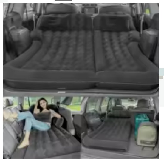 Linkforu - Opblaasbaar Luchtmatras - LuchtBed - Camping LuchtKussen met luchtpomp - Zwart - PVC - 170x120 cm van Linkforu — afbeelding 2