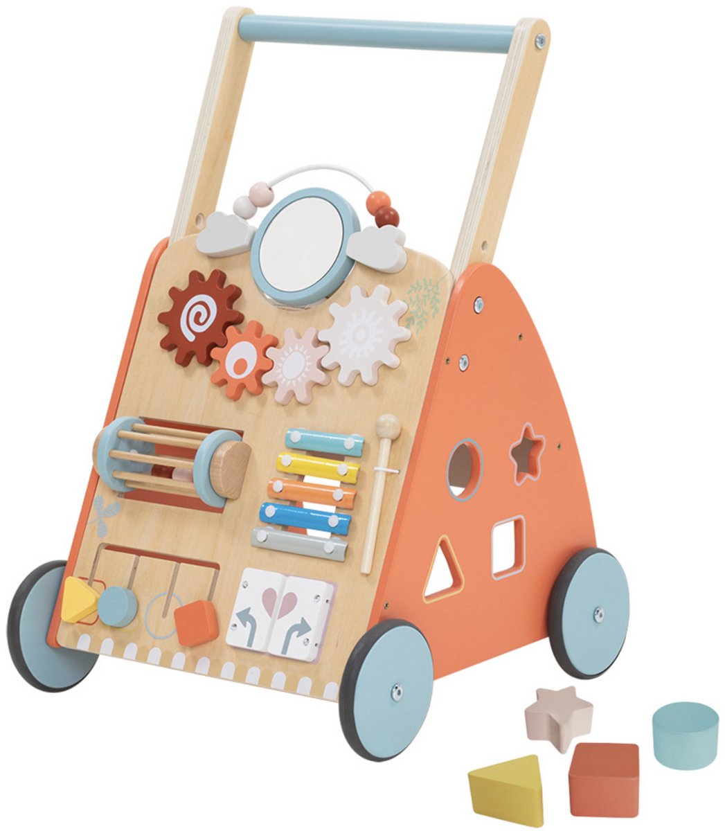 MIRO® Looptrainer - Baby walker - Loopwagen Baby Kinderen - Educatief - Houten Speelgoed - Leren Lopen - Speelgoed 0 Tot 2 Jaar - Anti Slip Wieltjes