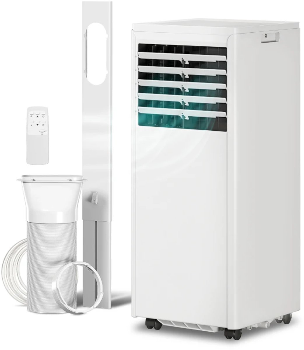 Draagbare airconditioner 9000 BTU 4-in-1 koelen ontvochtigen ventilator slaapstand 20-30 m² wit met afstandsbediening - Afbeelding 3