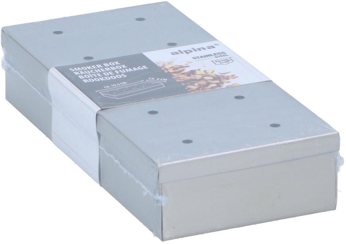 Alpina barbecue rookdoos - zilver, 19,5 cm
