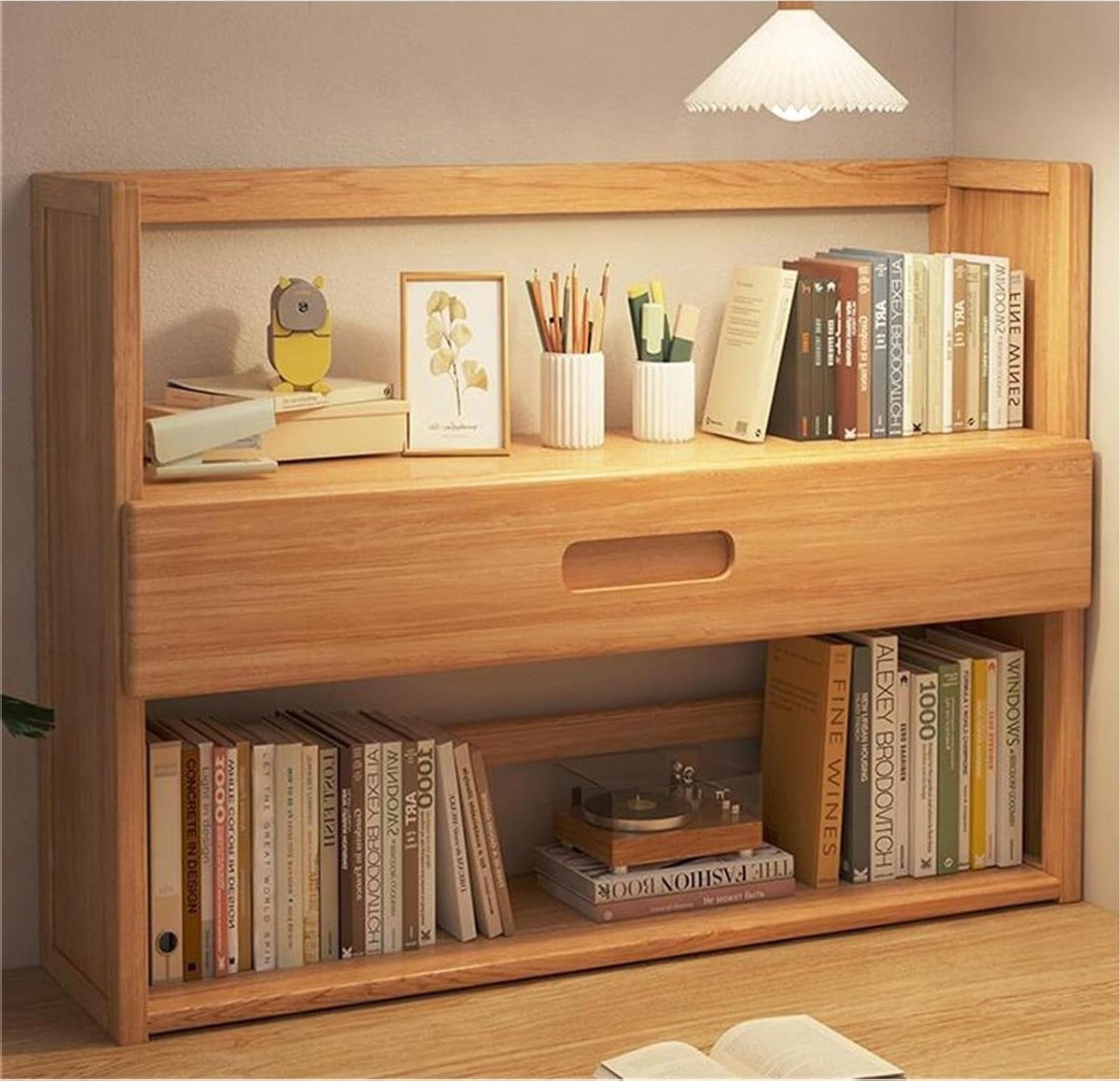 Tafelrek Bureau - Opzetrek Hout - Werkplek Organiseren - Robuust MDF Design - 50 cm Breed - Houtkleurig