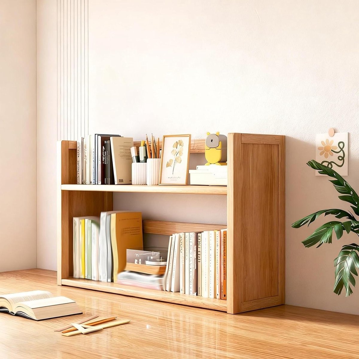 Bureau organizer - Opbergrek - Bureau organiseren - Verstevigd achterpaneel - 26 inch hoogte - Naturel
