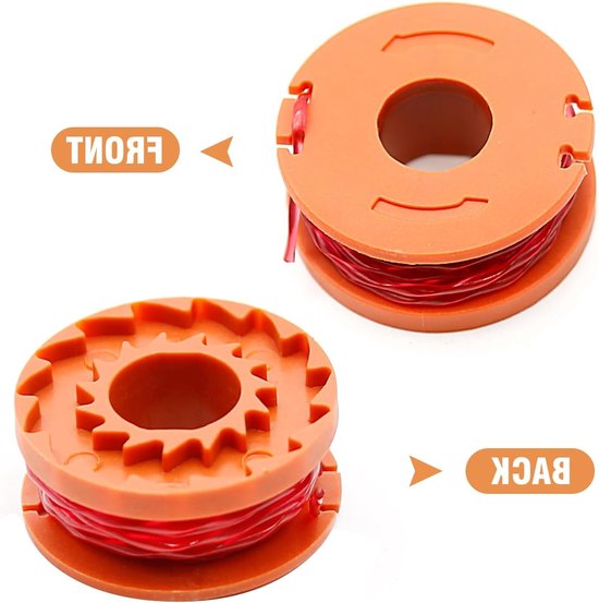 Trimmerdraad 3m/10ft 0.06inch Autofeed Vervangingsspoel voor Grasmaaier, Geschikt voor Diverse Merken, 6 Coils en 2 Caps Inclusief — afbeelding 2
