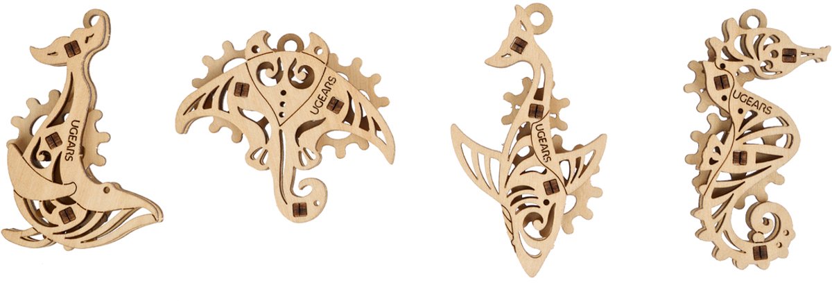 UGEARS 3D Modelbouw - U-Fidget - Pacific Ocean - Mechanisch Bouwpakket Hout - Educatief Speelgoed — afbeelding 2