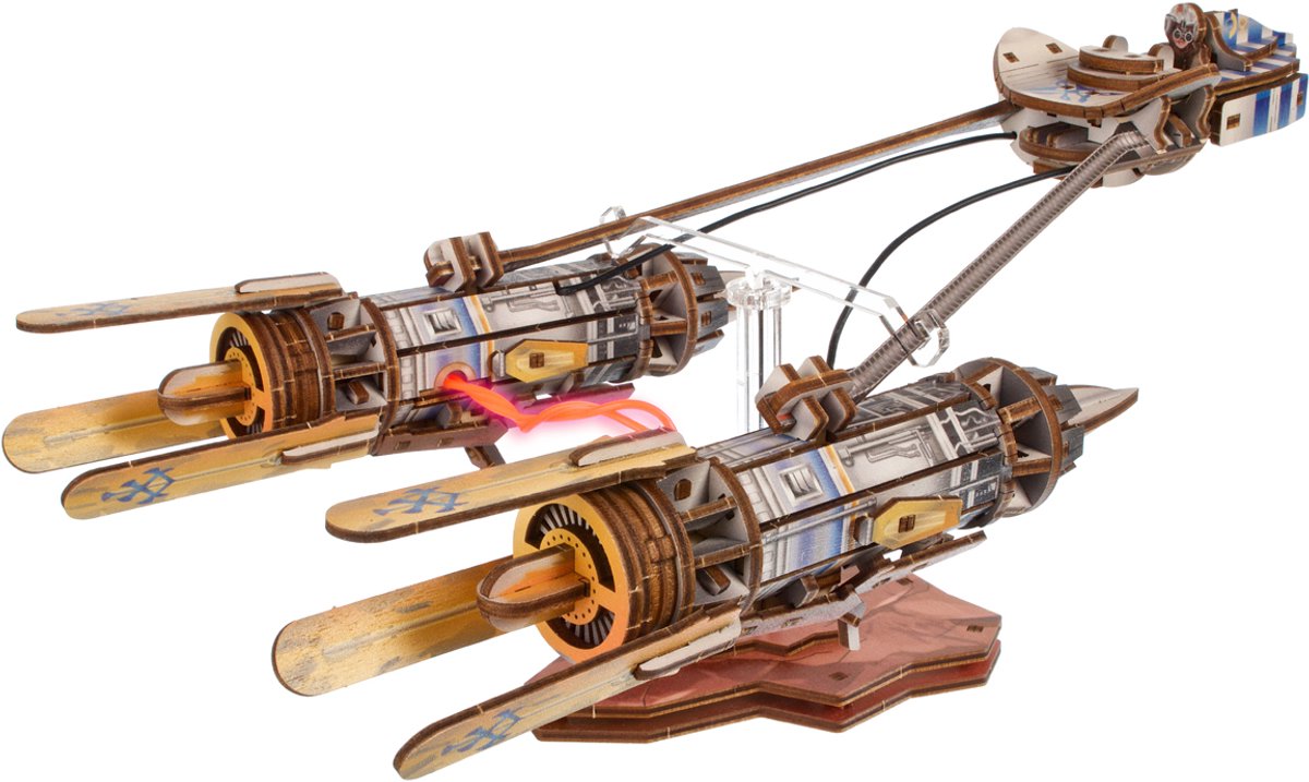 UGEARS 3D Modelbouw - Anakin Skywalker's Podracer - Star Wars - Mechanisch Bouwpakket Hout - Educatief Speelgoed — afbeelding 12