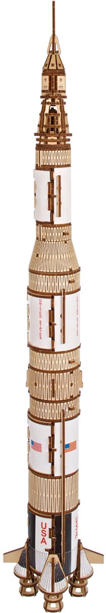 UGEARS 3D Modelbouw - Nasa Saturn V - Mechanisch Bouwpakket Hout - Educatief Speelgoed — afbeelding 13