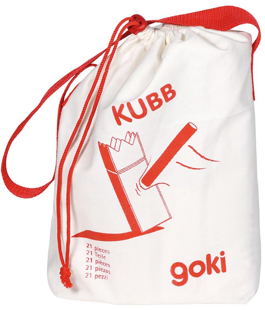 GOKI KUBB - Vikingschaakspel - Beukenhout - In Katoenen Zakje - 5 Jaar — afbeelding 4
