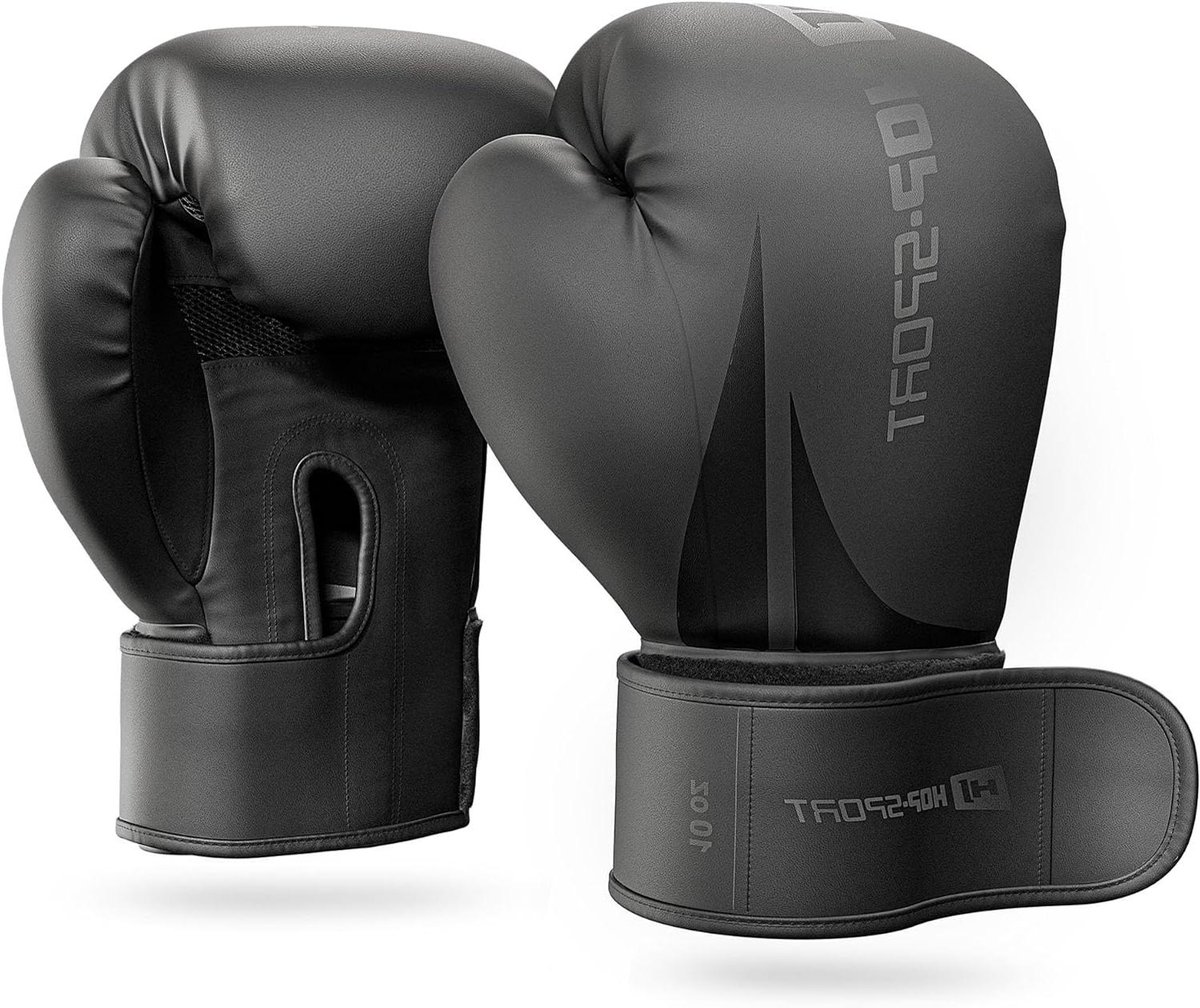 Bokshandschoenen - Trainingshandschoenen - Kracht Training - Ademende Membraan - 10 OZ - Zwart
