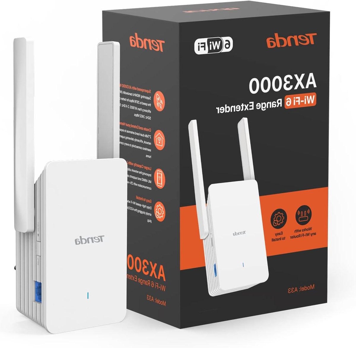 Wifi Versterker - Wifi Repeater - Internet Uitbreiden - Wifi 6 Technologie - Tot 200m² - Wit
