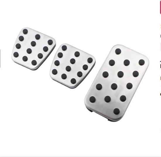 Pedaalhoezen Auto - Voetsteun Pedalen - Verbeterde Grip - Geen Boren Nodig - 2 Stuks Set - Zilver Rubber — afbeelding 3
