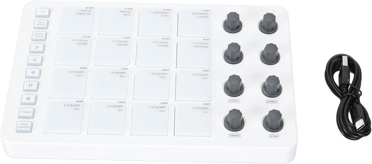 MIDI Controller - Beat Maker - Muziek Maken - 16 RGB Pads - 27x18x7 cm - Zwart