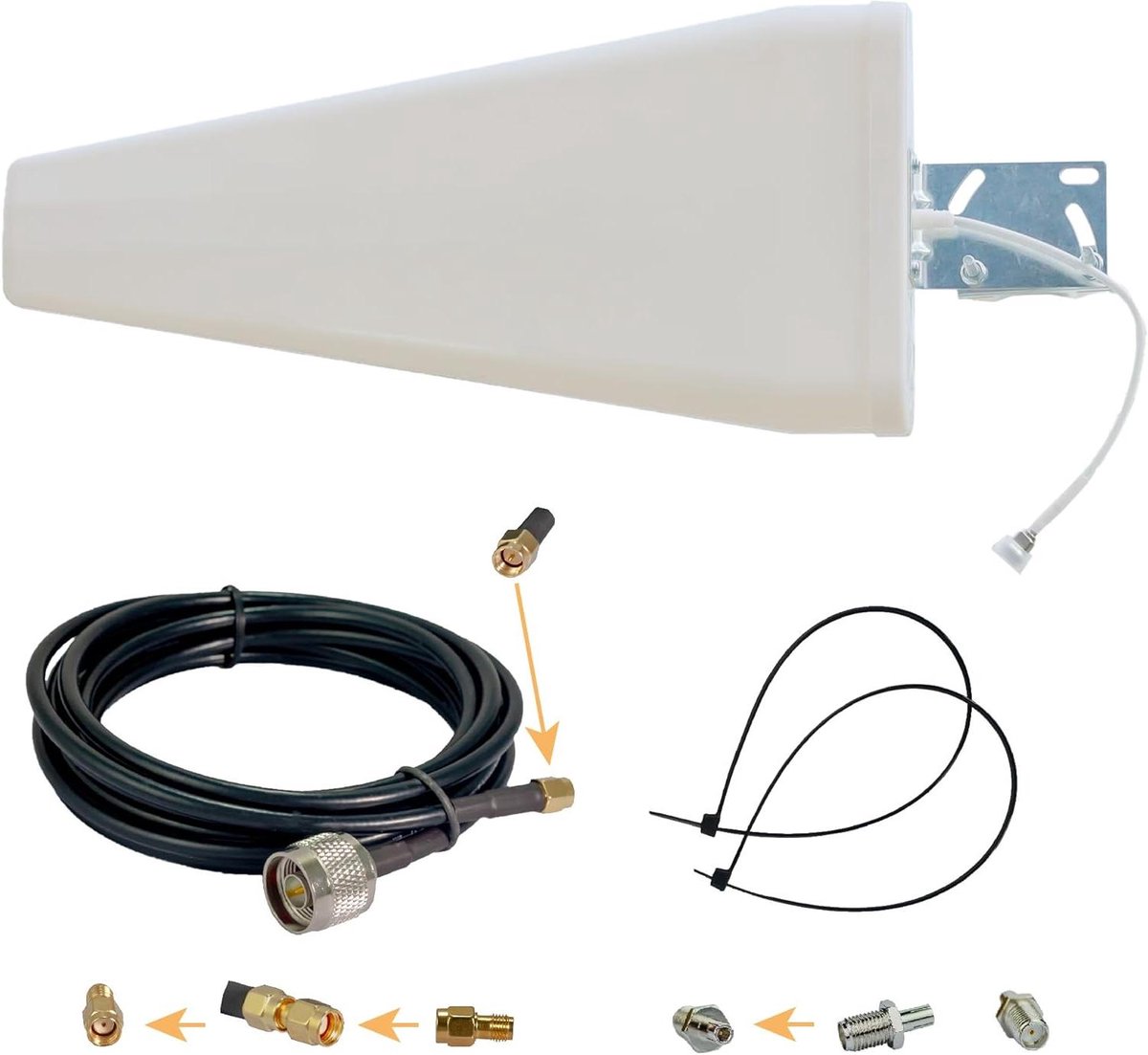 5G LTE Antenne - Richtantenne Buiten - Signaal Verbeteren - Hoge Versterking - 3 Meter Kabel - Wit
