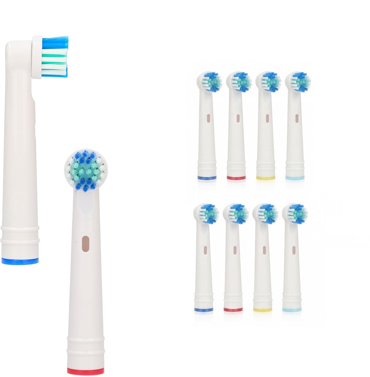 Universele Opzetborstels 8 Stuks - Opzet Borstel met Ronde Kop - Tandenborstel Kopjes Zacht - Universeel Opzetborstels Volwassenen & Kind - Tandenborstelkopjes - Geschikt voor Oral B Pro, SmartSeries, Vitality en Meer - Mondhygiëne - Wit - Denterest