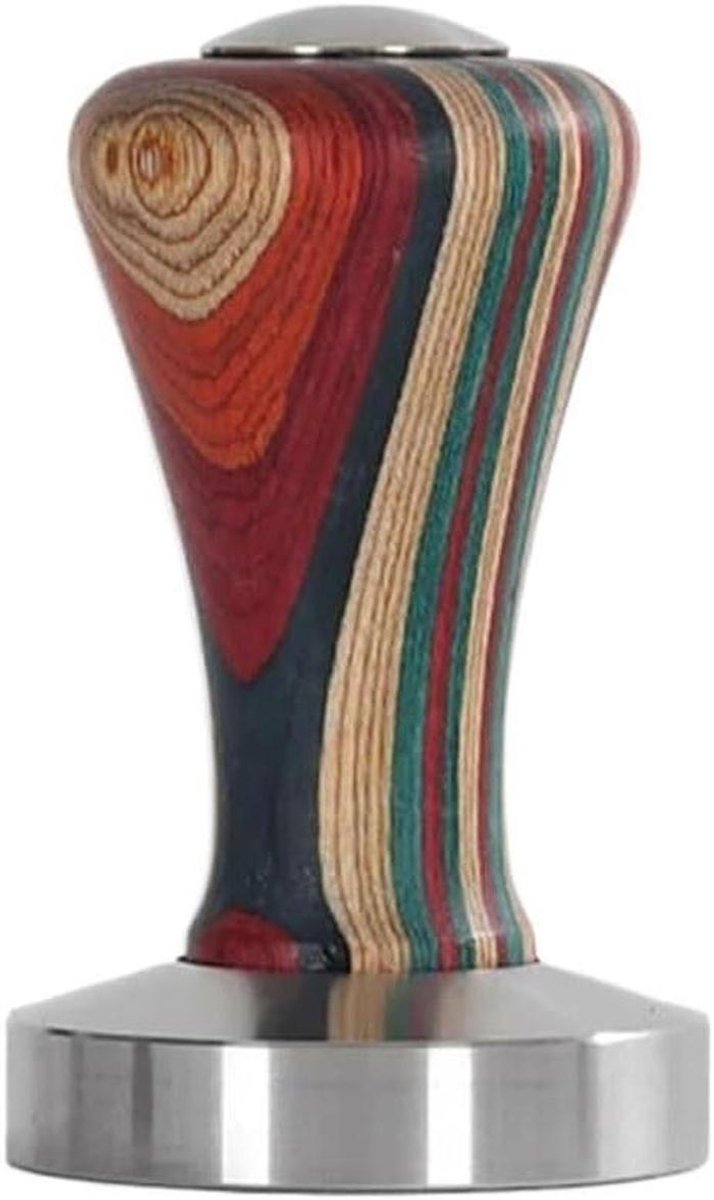 Koffie Tamper Espresso Verdeler Barista Gereedschap Koffie Bereiden Roestvrij Staal Basis 58 mm Houtkleur