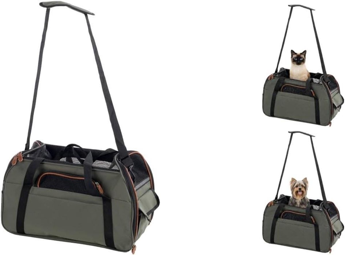 Draagbare Hondentas - Reistas Huisdier - Comfortabel Vervoer - Vormvast Schuim - 48x25x33cm - Groen