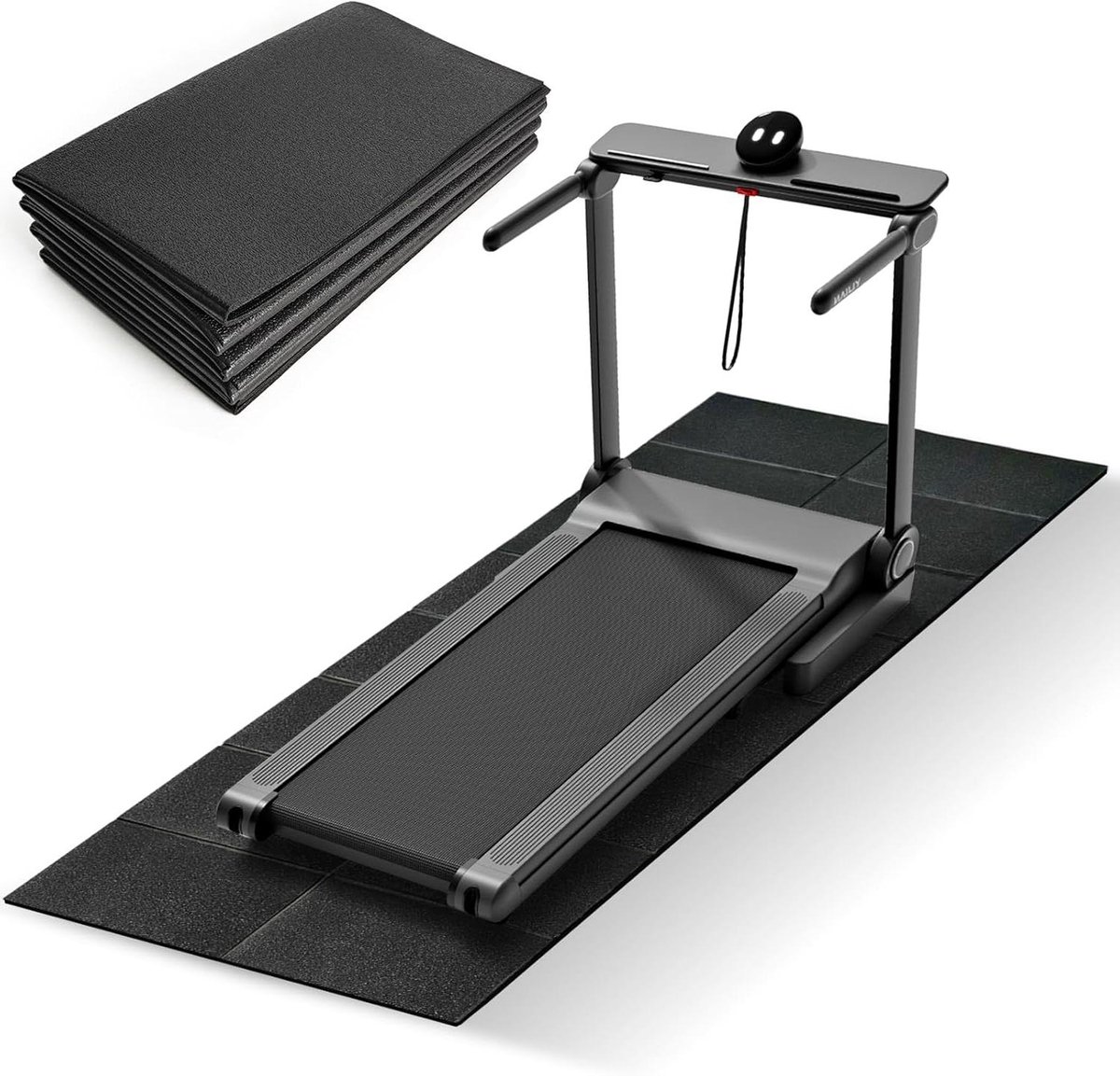 Loopband Mat - Vloerbescherming Fitness - Apparatuur Beschermen - Hoge Dichtheid PVC - 173 x 75 cm - Zwart