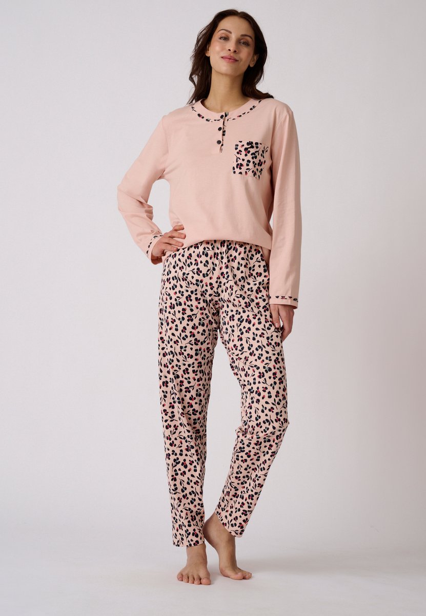 Damart Pyjama van gekamd jerseykatoen - Dames - Roze - 38-40 (S)