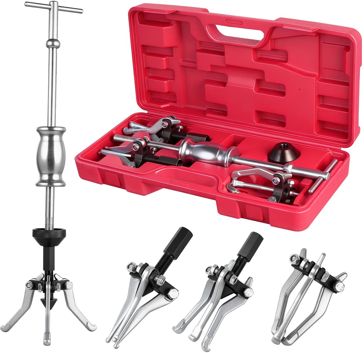 Cellista Lagertrekker Set - Interne Externe Lageruittrekkel - Poeliétrekker - Schuifhamer Set 15-80mm - Bussen Hulzen Trekker - Met Koffer