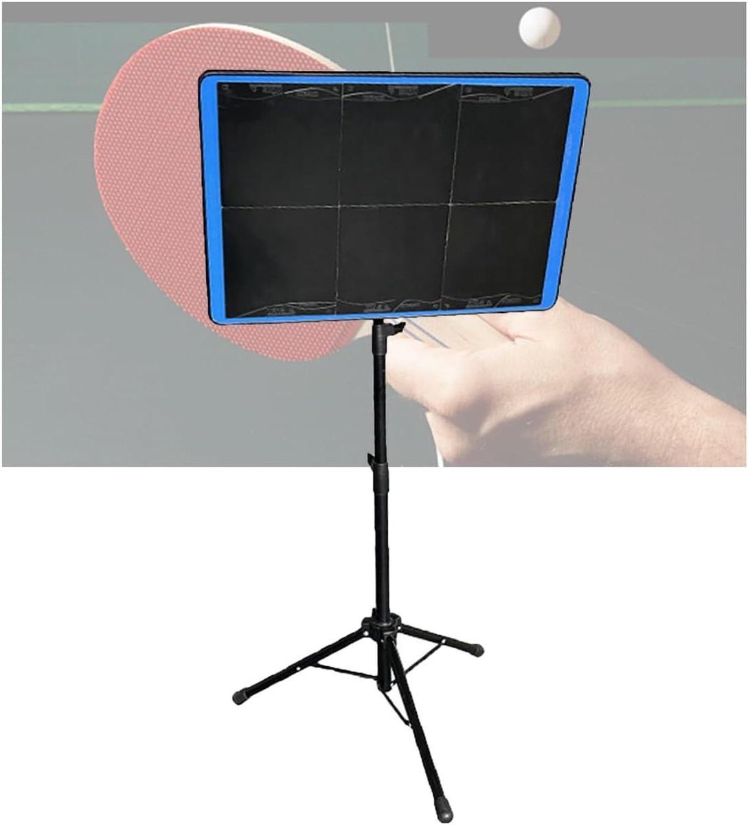Tafeltennis Return Board - Rebounder Tafeltennis - Zelf Trainen - Verstelbare Hoek - 60-110 cm Hoogte - Zwart