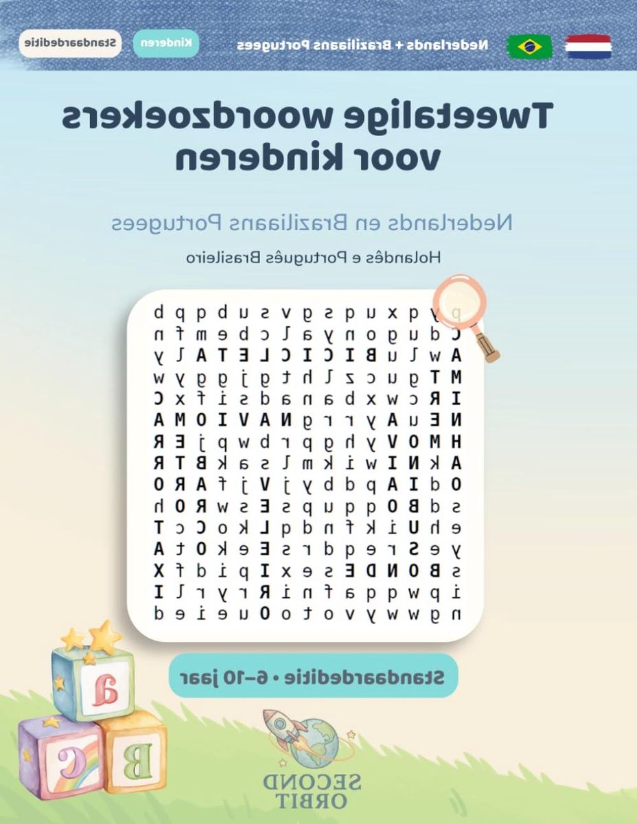 Tweetalige Woordzoekers - Taalpuzzels Kinderen - Woordenschat Oefenen - Nederlands Portugees - 40 Puzzels - Kleurrijk
