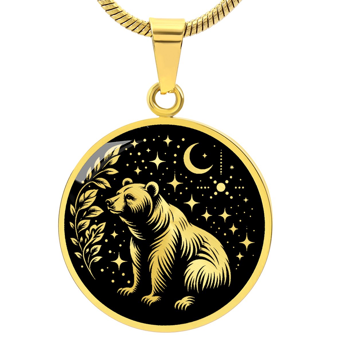 Symbolic Gifts - Beren Ketting Goud Kleurig Waterproof Spirit Bear Hanger - Premium Stainless Steel - Sieraad Cadeau - Verstelbaar 45 - 56 cm