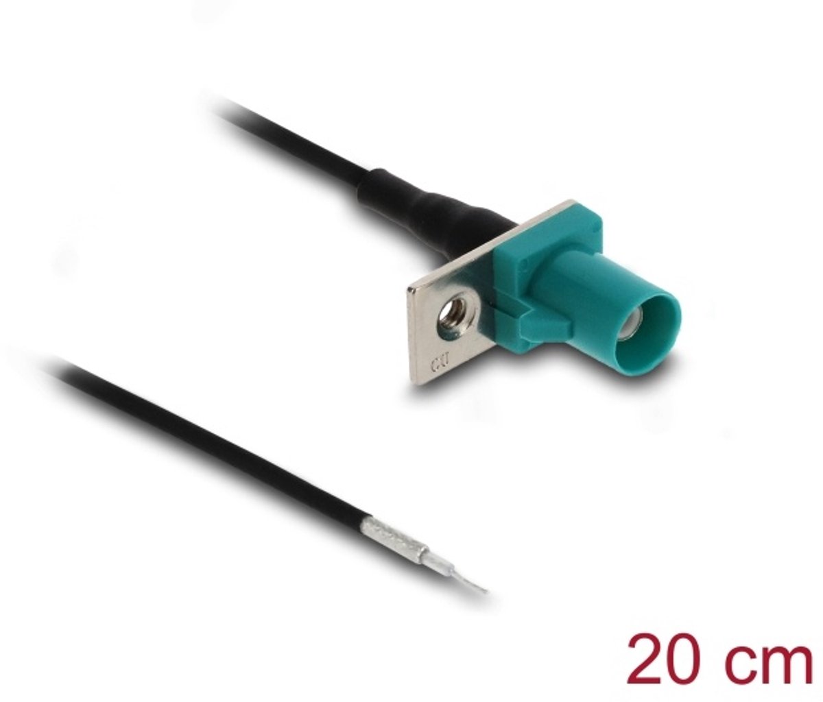 Delock Antenna Cable FAKRA Z plug to open wires 1.13 - 20 cm 1 prepunched hole