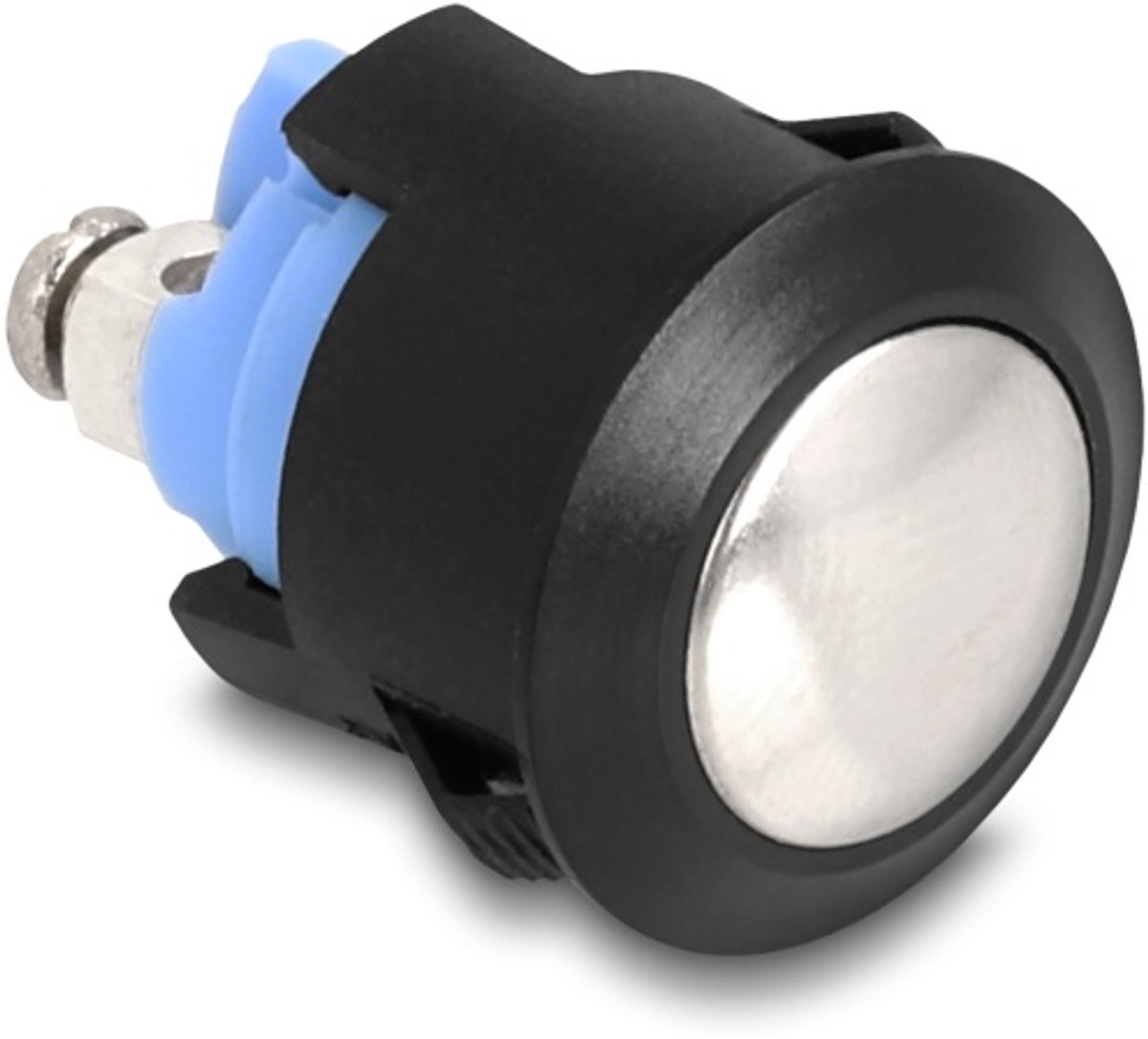 Image of Delock Push Button for Installation 16 mm 2 x Screw Terminal actuator domed plastic snap in assembly