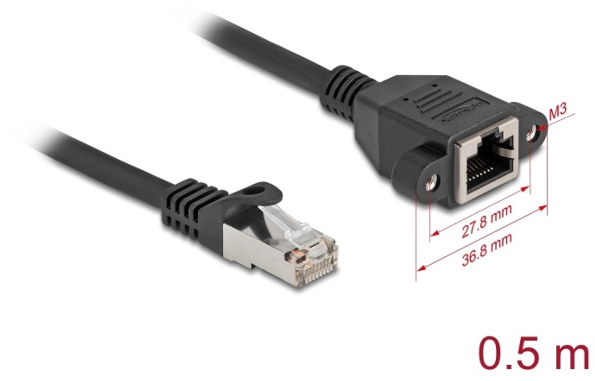DeLOCK 90774 netwerkkabel Zwart 0,5 m Cat6a S/FTP (S-STP)