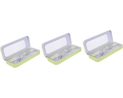 Precisie Meetkundeset - Tekenset - Tekenen en Meten - Compleet met Opbergdoos - 3 Sets - Groen