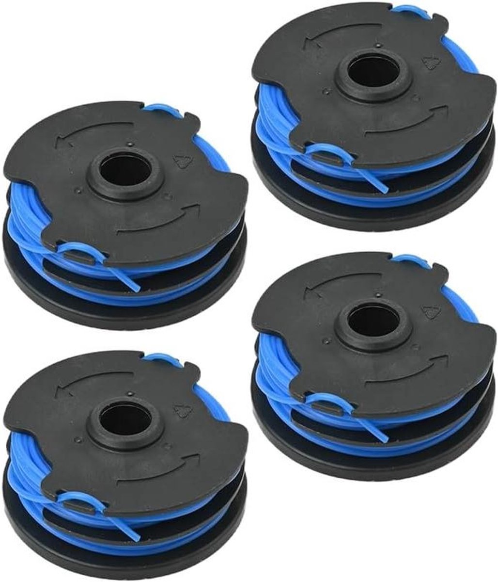 Vervangende Spoel - Trimmer Onderdeel - Gazon Onderhoud - Dubbellaags Nylon - 4 Stuks - Zwart Blauw