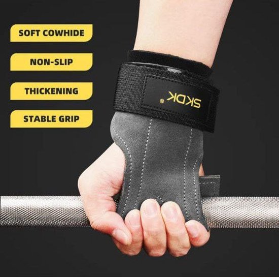 Gewichthef Handschoenen - Trainings Wanten - Krachttraining Gym - Verstelbaar Klittenband - Universele Maat - Grijs — afbeelding 2