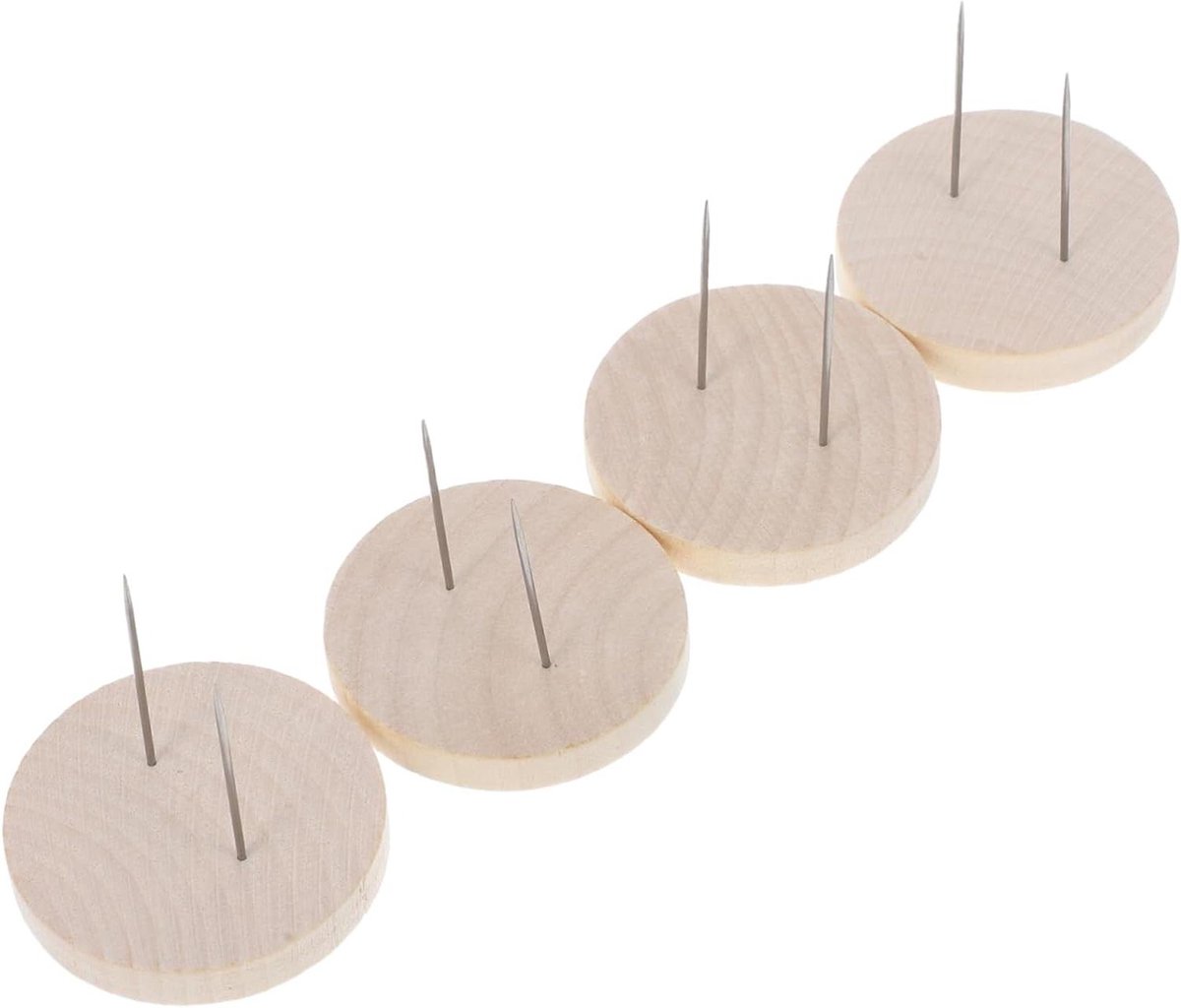 Houten Poppenstandaard - Knutsel Accessoire - Creaties Presenteren - Dubbele Naald - 5 x 5 x 4 cm - Beige