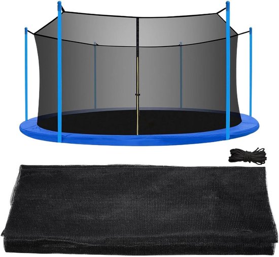 Trampoline Veiligheidsnet - Omheining Net - Veilig Spelen - Verstelbare Banden - 12 Voet - Zwart