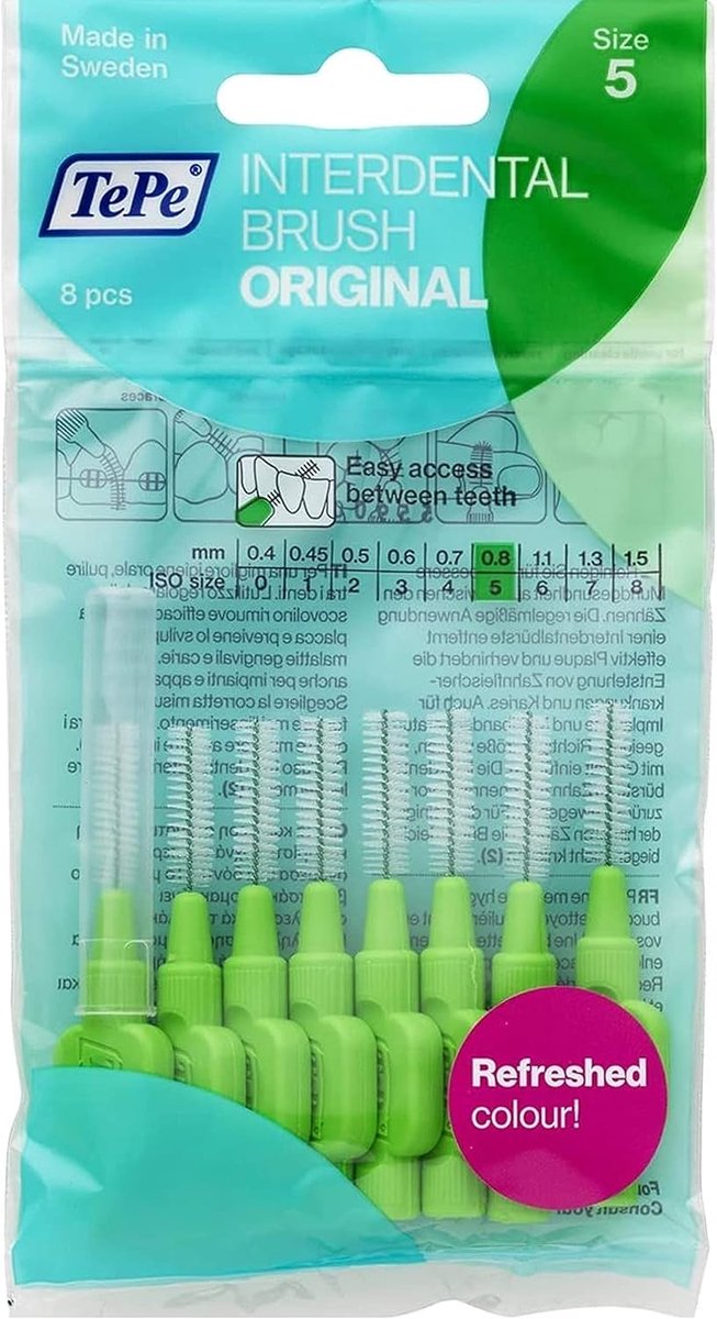 Interdentale Borstels - Tandenstokers - Tandplak Verwijderen - 08 mm - 32 stuks - Groen