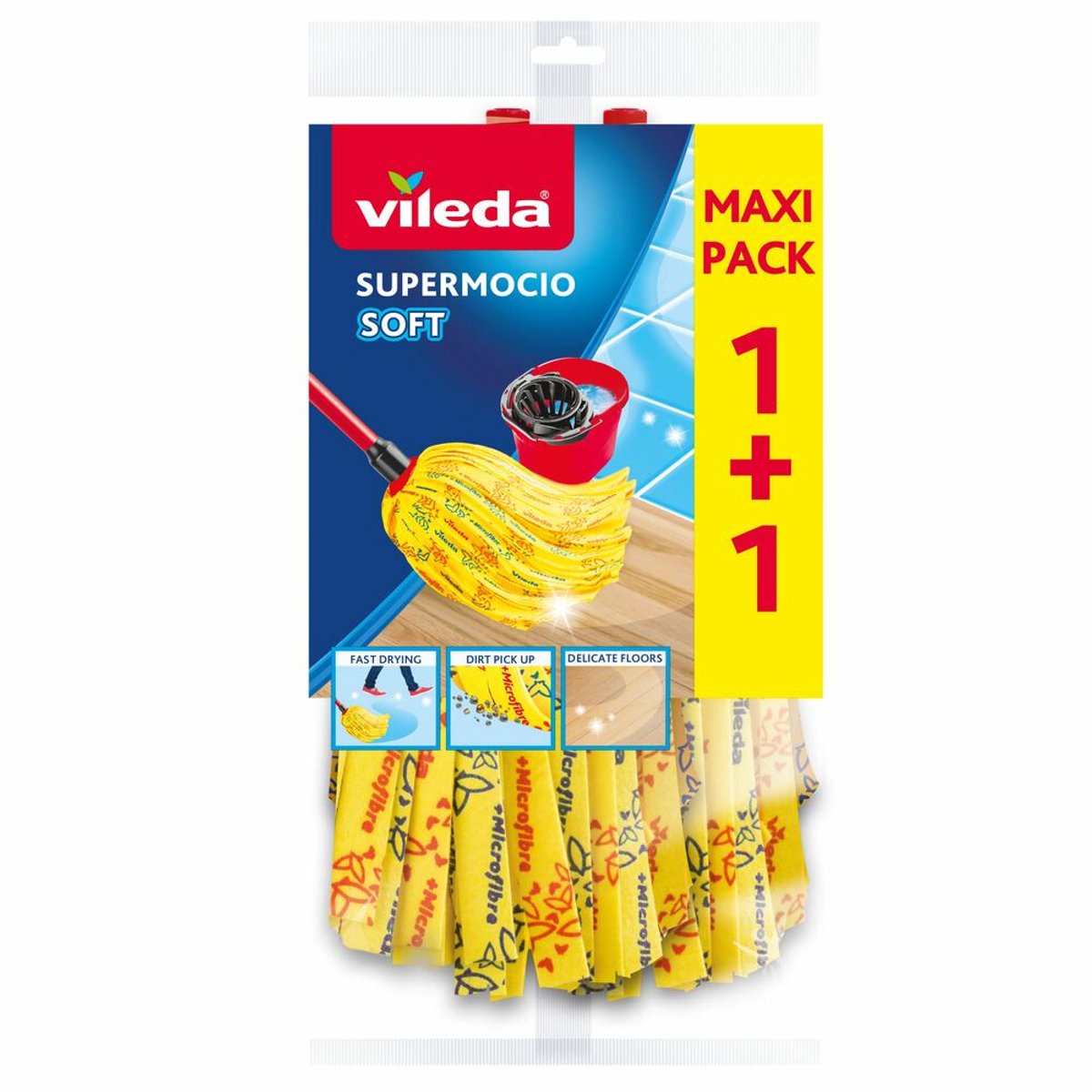 Vileda SuperMocio Soft Navulling - 4 x 2 stuks - Voordeelverpakking