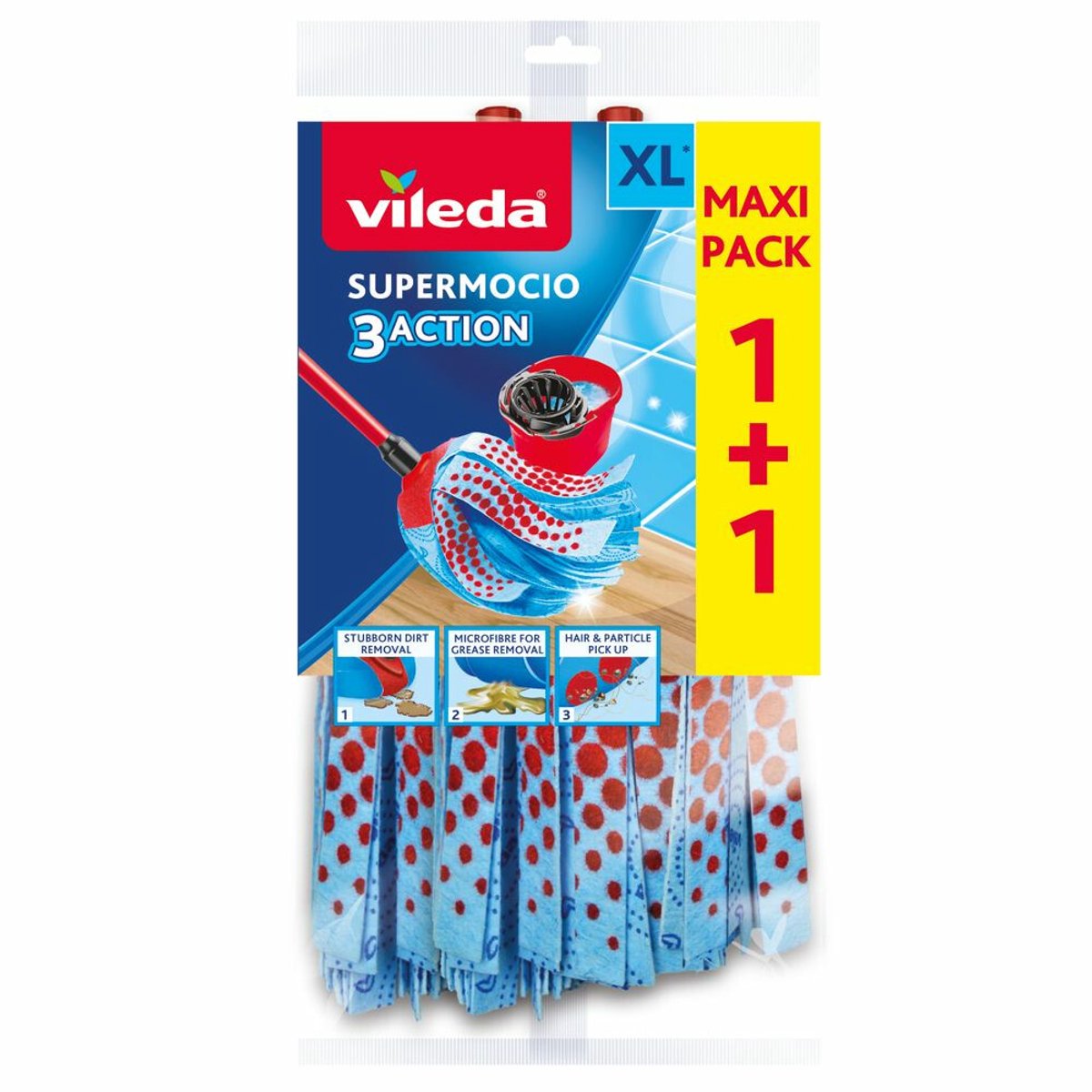 Vileda Super Mocio 3-Action Navulling - 6 x 2 stuks - Voordeelverpakking