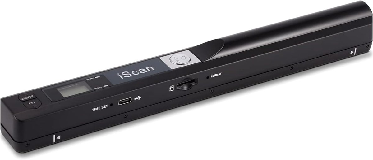 Document Scanner - Handscanner A4 - Documenten Digitaliseren - Automatische Paginadreiging - Tot A4 - Zwart