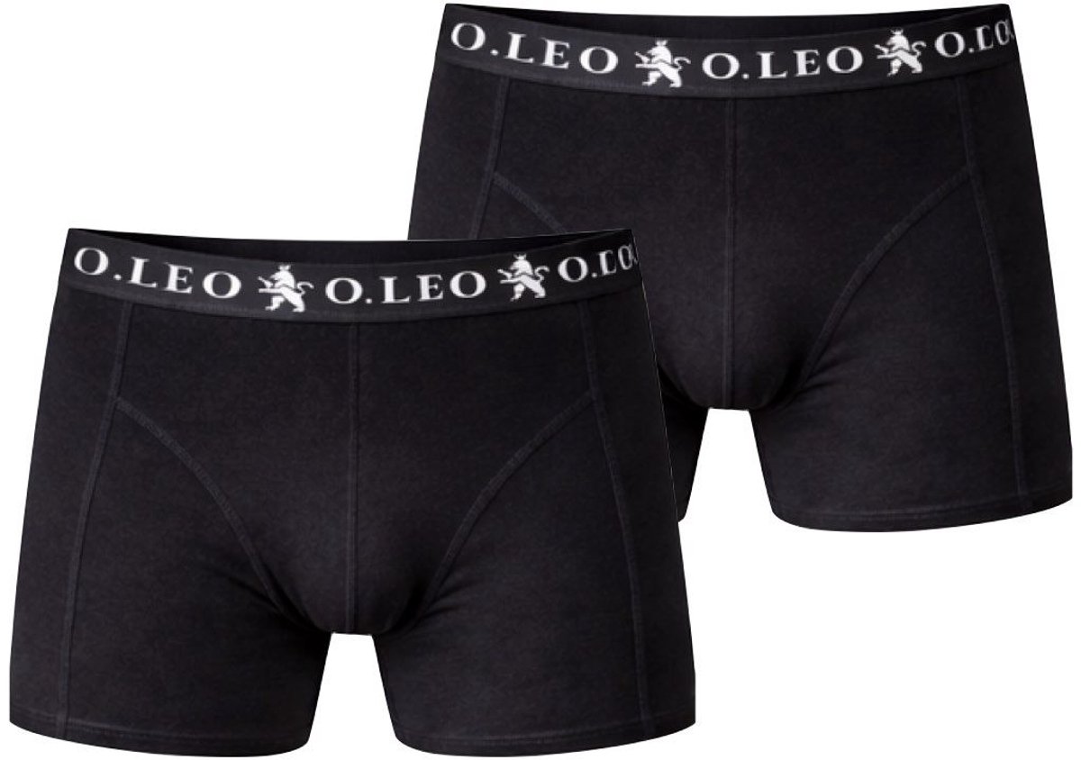 O.Leo - Boxershort heren - Zwart - 2 stuks - Maat L - Stevig katoen & Comfortabele naden - Onderbroeken heren