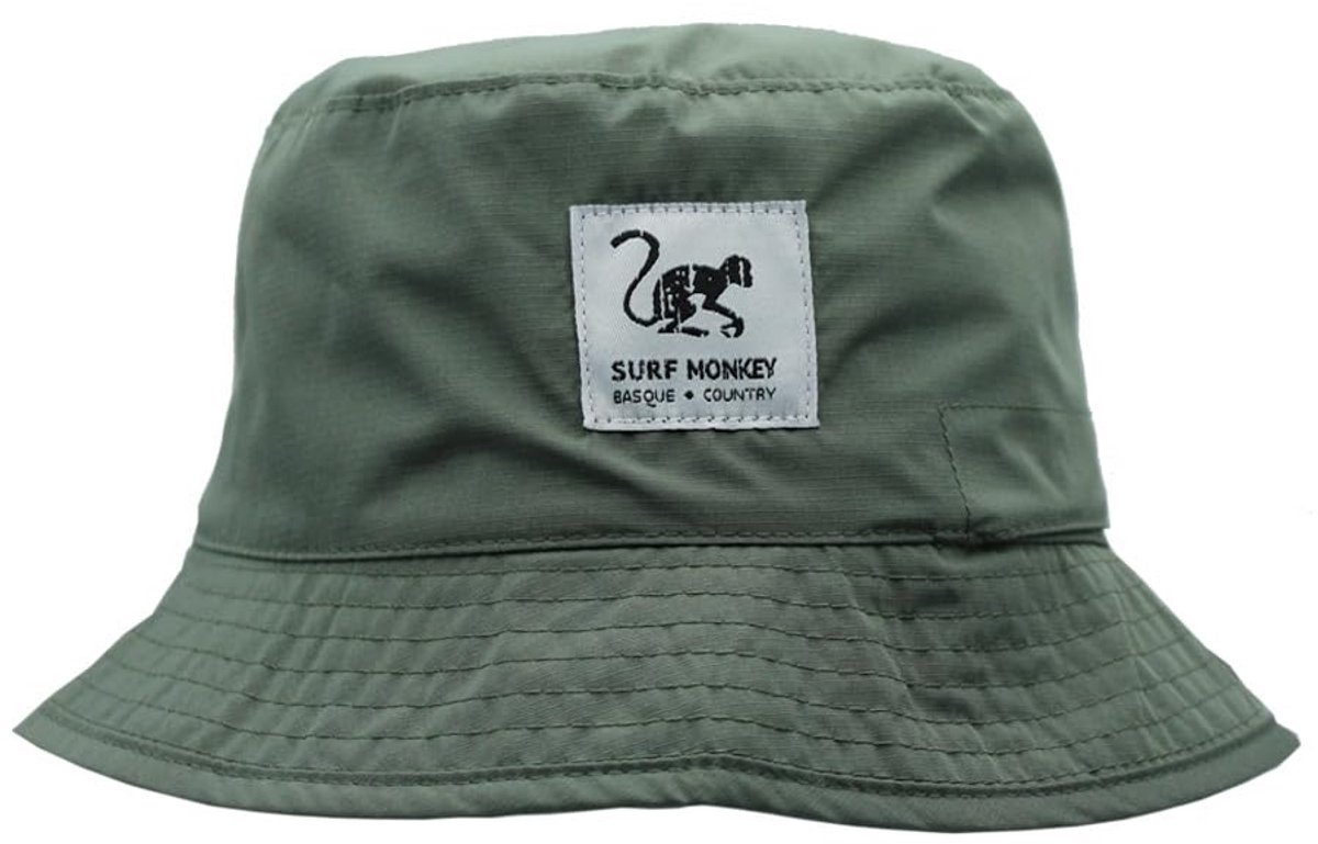 Emmerhoed - Gerecycled - Waterdicht - Omkeerbaar / Volwassenen / Eén maat (Groen/Beige)