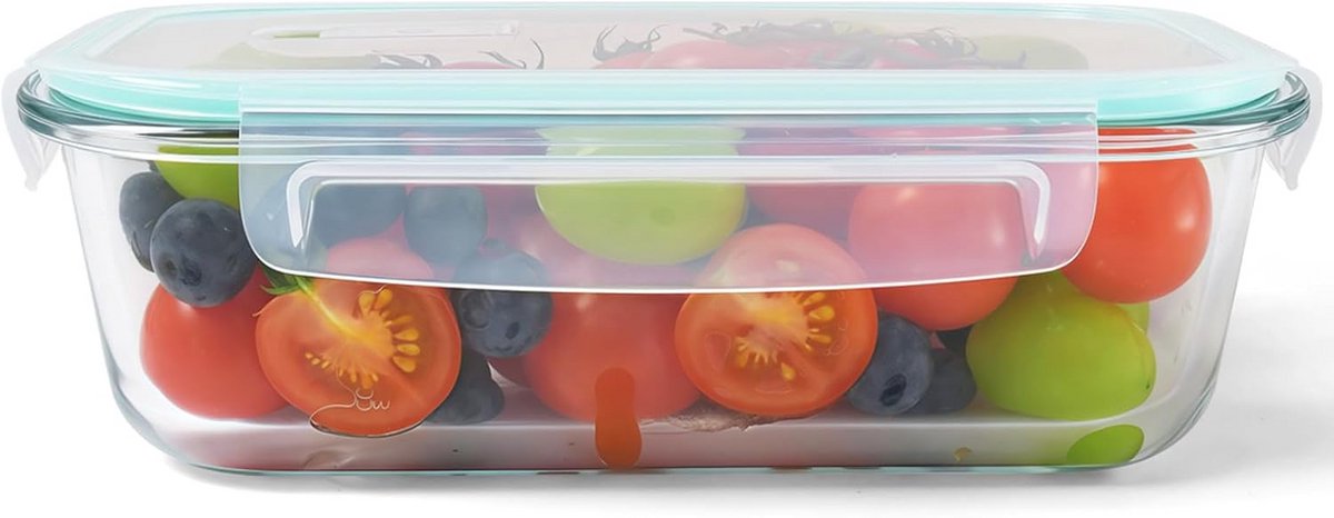 Glazen Meal Prep Bakjes met Deksel - Lekvrij en Vaatwasserbestendig (1040 ml)
