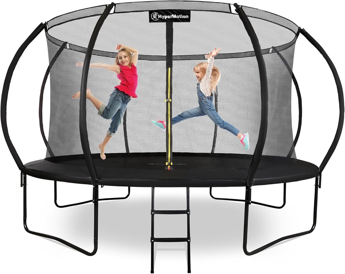 Kindertrampoline - Buitenspeelgoed Tuin - Veilig Spelen - Binnen en Buiten - 430 cm Diameter - Zwart