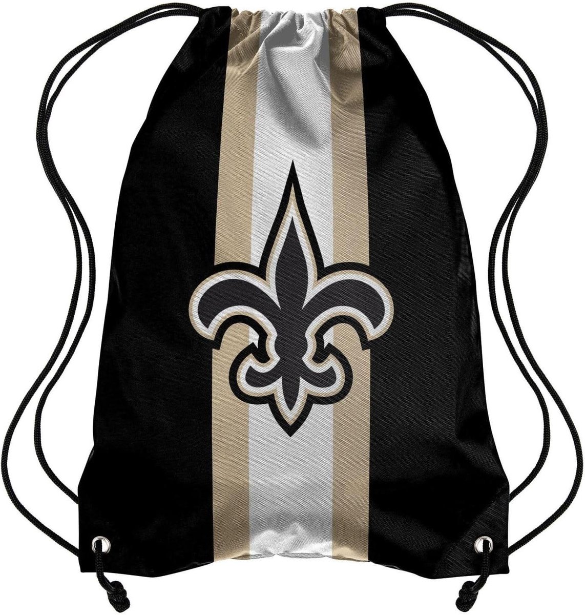 Gymtas met trekkoord - Sporttas Rugzak - Sportuitrusting Dragen - Officieel NFL-gelicentieerd - 48cm x 35cm - Saints van New Orleans