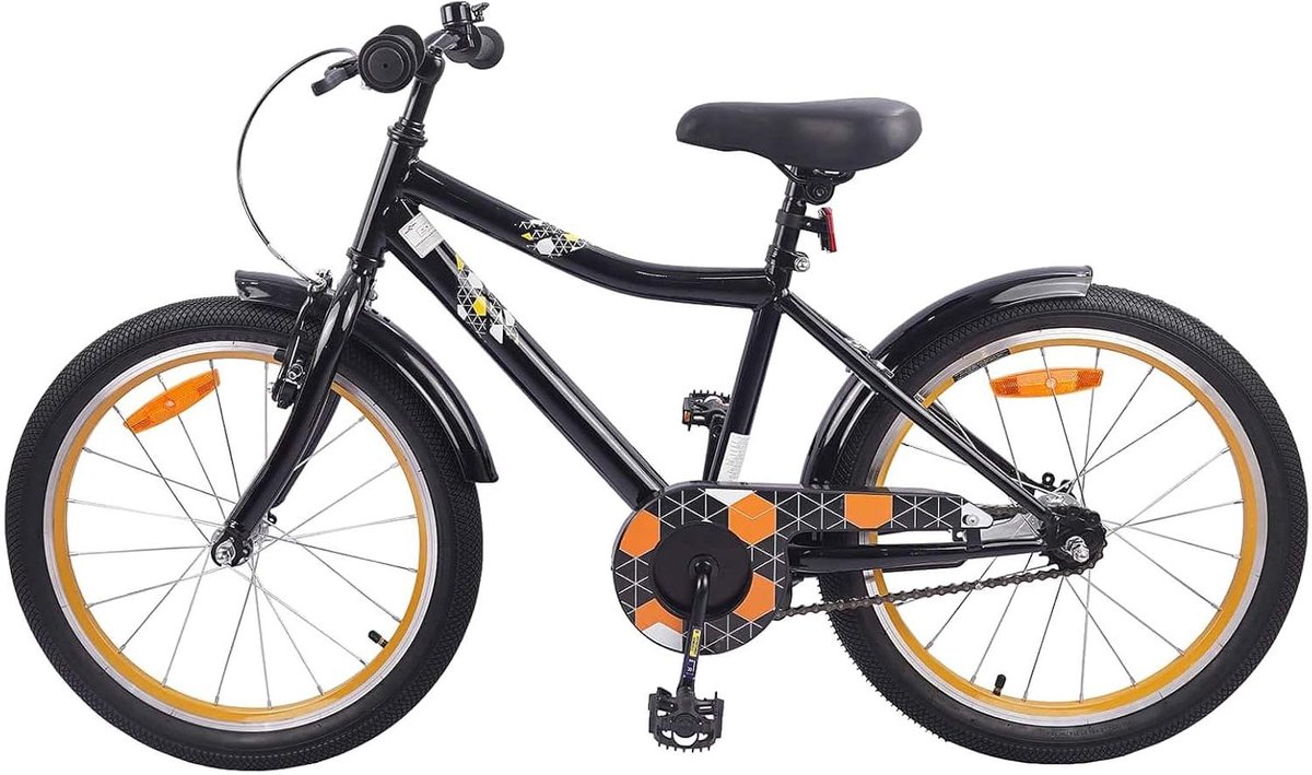 Kinderfiets 18 Inch Peuterfiets Klassiek Avontuurlijke Rit Verstelbaar Stuur Zadel 18 Inch Zwart