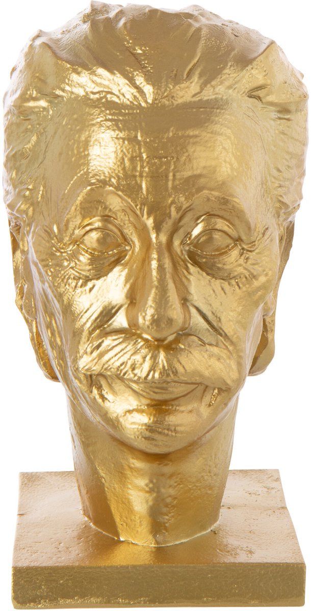 J-Line decoratie borst Einstein - polyresin - goud