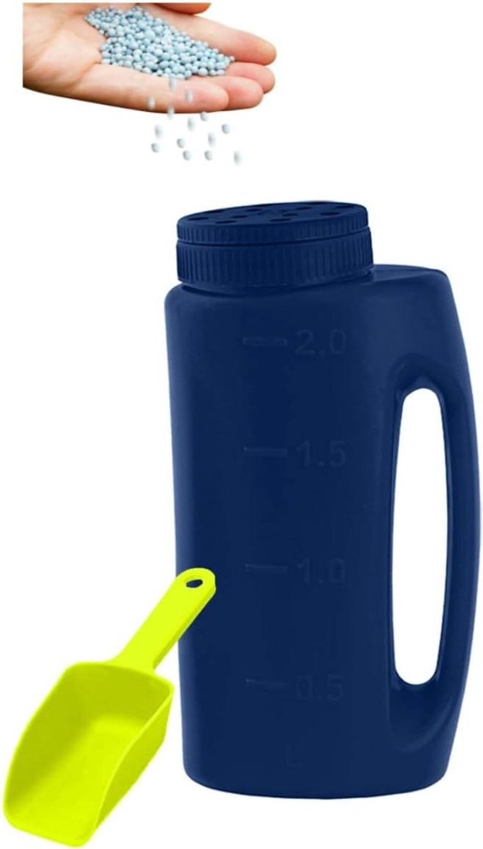 Zoutstrooier Graszaadstrooier - Handstrooier Winter Zomer - Tuinonderhoud Strooien - Verstelbare Stroomregeling - 2 Liter - Grijs