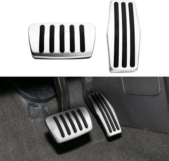 Pedaalhoezen Auto - Voetpedalen Set - Verbeter Rijcomfort - Antislip Oppervlak - 2 Stuks - Zilver Zwart — afbeelding 5
