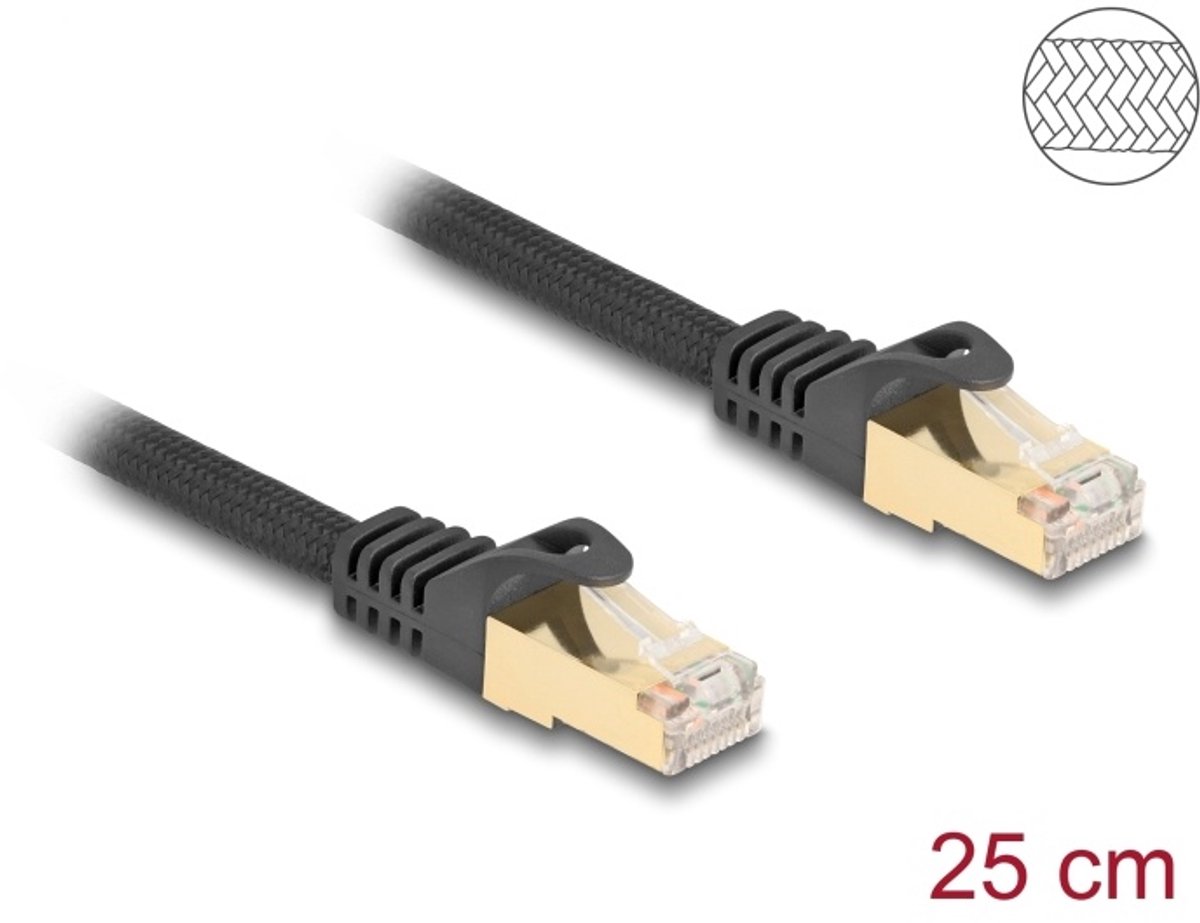 DeLOCK 80315 netwerkkabel Zwart 0,25 m Cat6a S/FTP (S-STP)