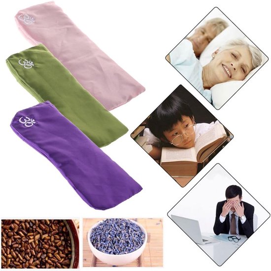 Yoga Oogkussen - Ontspanningskussen Ogen - Ogen Ontspannen - Zijde Met Lavendel - 24 x 11 cm - Paars — afbeelding 4