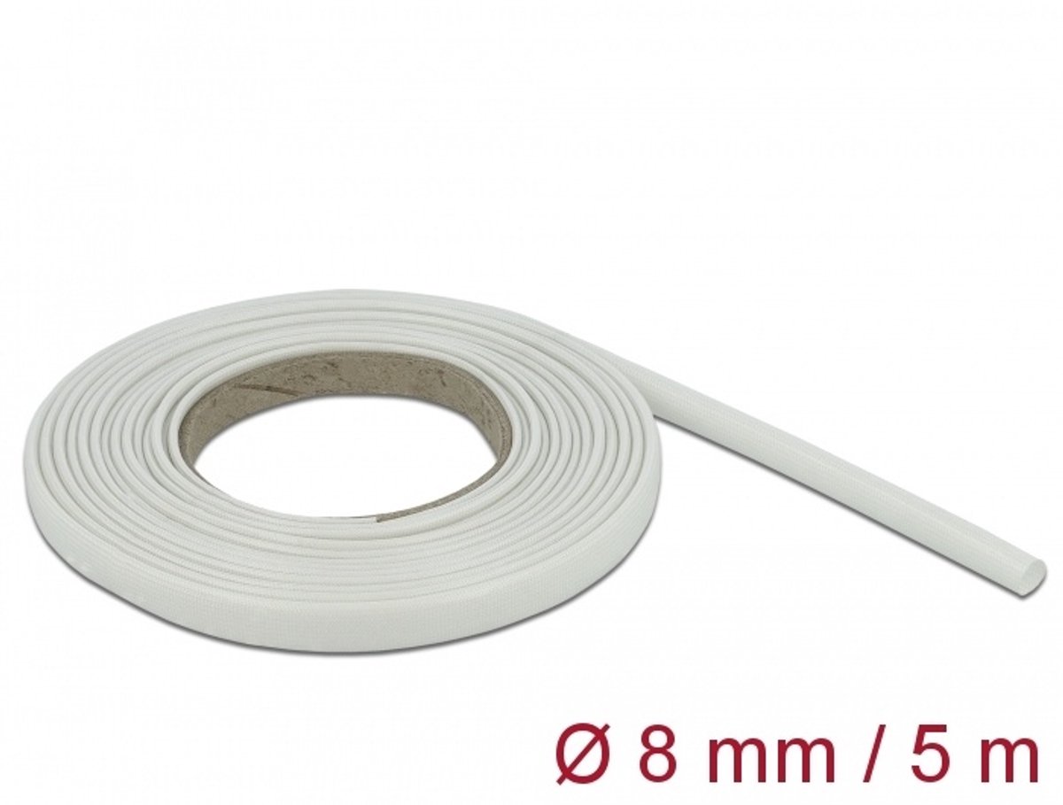 Glasvezelhoes 5 m x 8 mm wit
